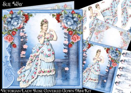 Victorian Lady Rose Covered Gown Mini Kit