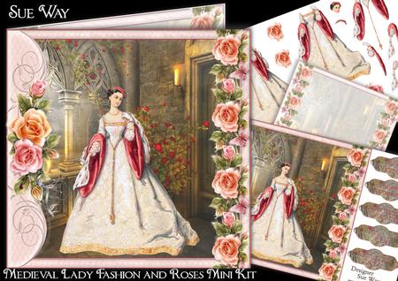 Medieval Lady Fashion and Roses Mini Kit