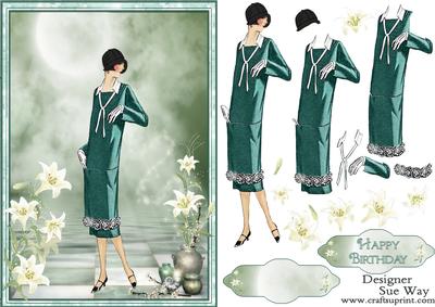 1920's Greta in Green Fashion Show