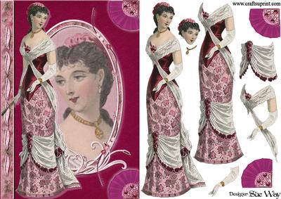 Victorian Lady in Pink Fashion Reflections