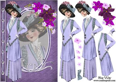 Edwardian Lady in Lilac Fashion Reflections