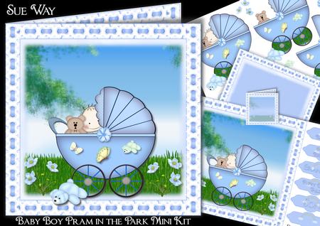 Baby Boy Pram in the Park Mini Kit