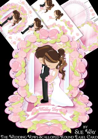 The Wedding Vows Scalloped Round Easel Card