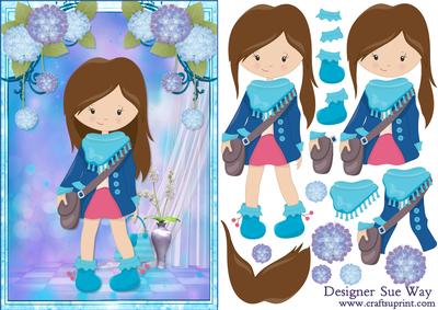 Teen Fashionista! Goes Shopping Card Front and Decoupage