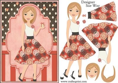 Lady Brings a Surprise Gift Decoupage