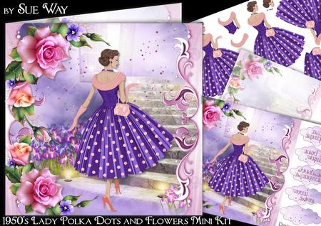1950's Lady Polka Dots and Flowers Mini Kit