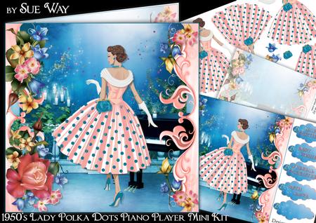 1950's Lady Polka Dots Piano Player Mini Kit