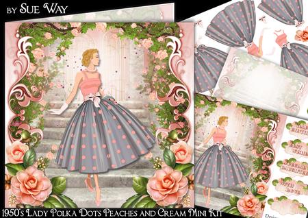 1950's Lady Polka Dots Peaches and Cream Mini Kit