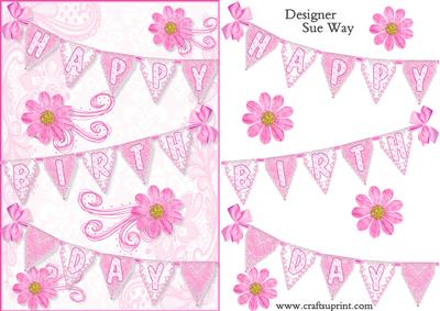 Birthday Bunting Card Front and Layers
