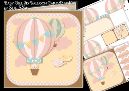 Baby Girl 3D Balloon Card Mini Kit