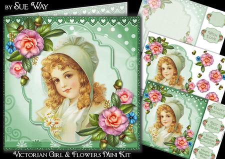 Victorian Girl and Flowers Mini Kit