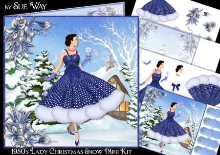1950's Lady Christmas Snow Mini Kit