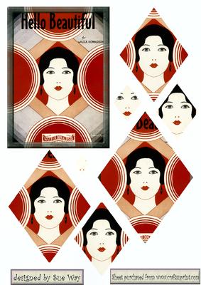 Hello Beautiful Art Deco Topper