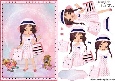 Little Lady Chic Shopping Card Front and Decoupage