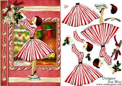 Retro Lady Christmas Eve Book Cover Style
