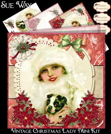 Vintage Christmas Lady Mini Kit