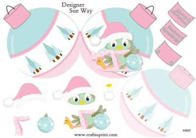 Little Christmas Bird Bauble Shaped Mini Card Kit