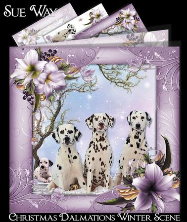Christmas Dalmatians Winter Scene Mini Kit