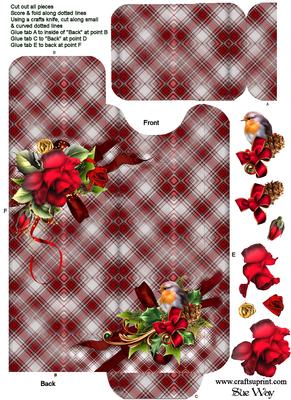 Tartan Christmas Robin Cutlery Wrap