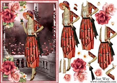 Stop and Smell the Roses Art Deco Lady