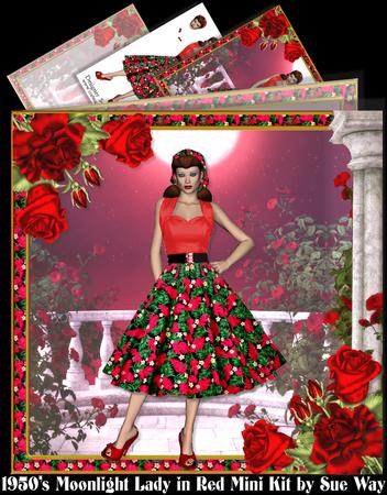 1950's Moonlight Lady in Red Mini Kit