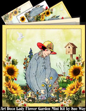 Art Deco Lady Flower Garden Mini Kit