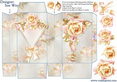 Blush and Gold Roses Pinch Bag