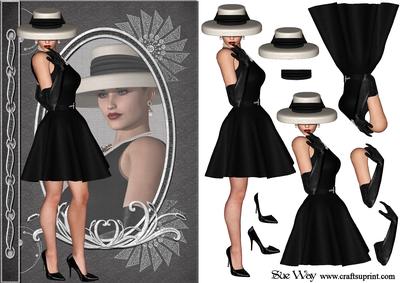 Little Black Dress Fashion Reflections Decoupage