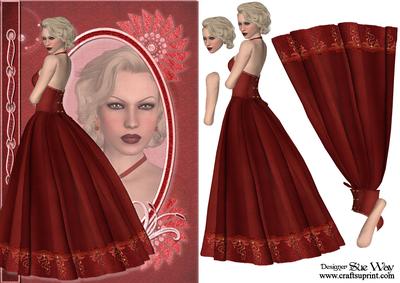 Marilyn in Red Fashion Reflections Decoupage
