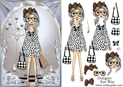 Archway Girls! Shopping in Black and White Decoupage