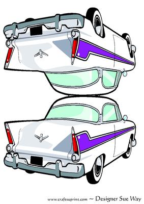 Retro Car Shaped Card