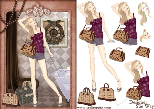 Fashionista! Bon Voyage Card Front & Decoupage