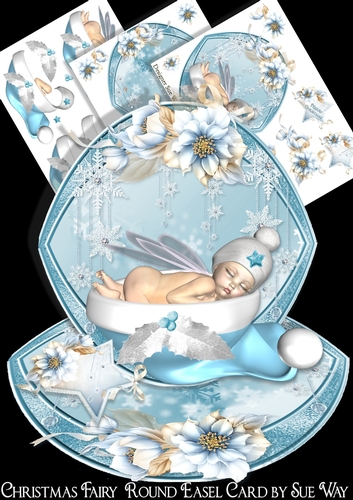 Christmas Fairy Round Easel Card Mini Kit