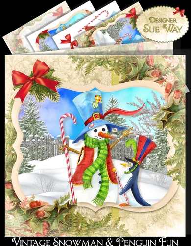 Vintage Snowman & Penguin Fun Mini Kit 