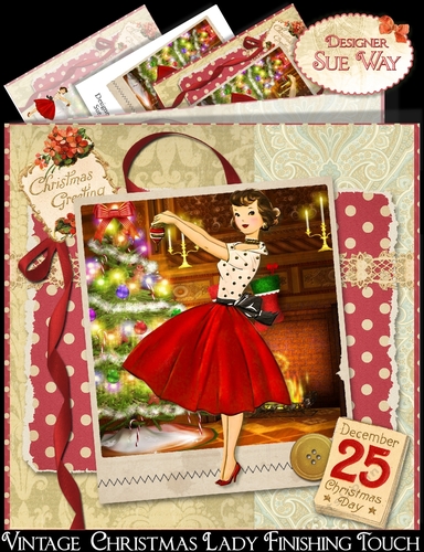 Vintage Christmas Lady Finishing Touch Mini Kit