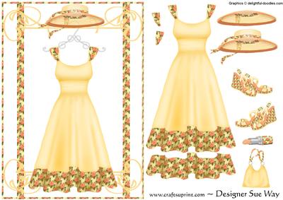 The Yellow Dress ~ Fashion Decoupage Card Front