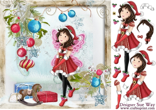 Christmas Fairy Story 8 inch Card Front & Decoupage