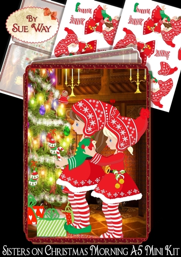 Sisters on Christmas Morning A5 Mini Kit 