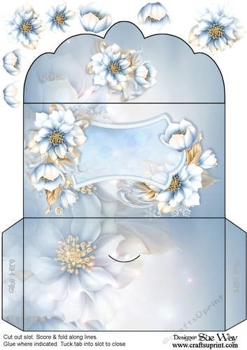 Winter Blue Flowers Money Wallet