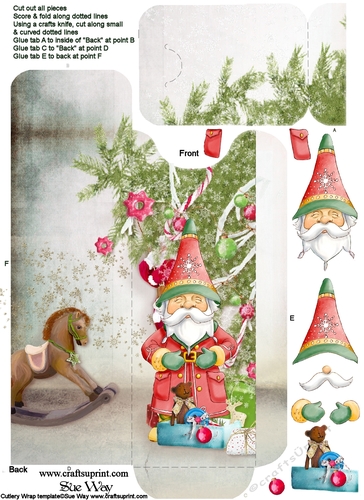 Santa Gnome Surprise Cutlery Wrap
