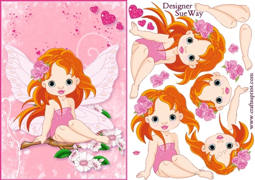 Blossoms Fairy Card Front & Decoupage