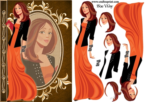 Lady in Orange Evening Dress Fashion Reflections