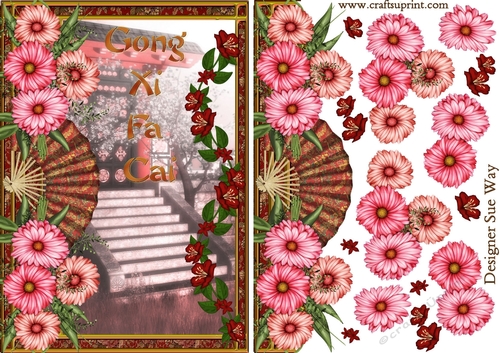 Chinese New Year Gong Xi Fa Cai Card Front & Decoupage