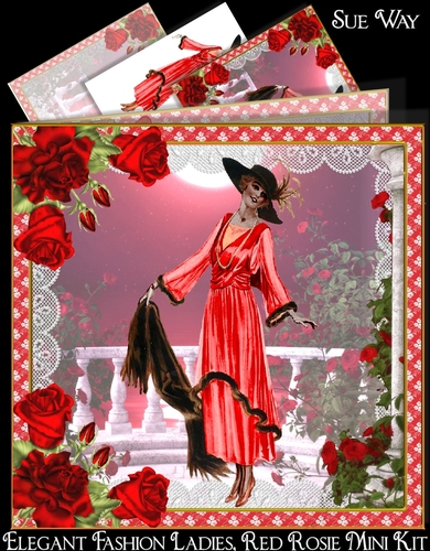 Elegant Fashion Ladies, Red Rosie Dark Skin Mini Kit