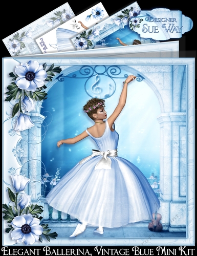 Elegant Ballerina, Vintage Blue Mini Kit