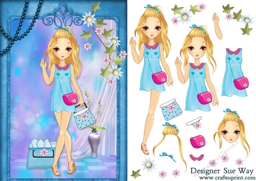 Super Chic Fashionista! Goes Shopping Card Front and Decoupage