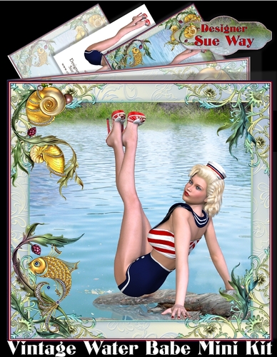 Vintage 1950s Vargas Style Water Babe Mini Kit