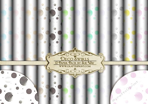 Deco Swirls 12 Backing Papers Kit