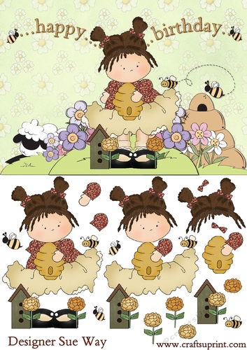 Little Bee Keeper Card Front & Decoupage