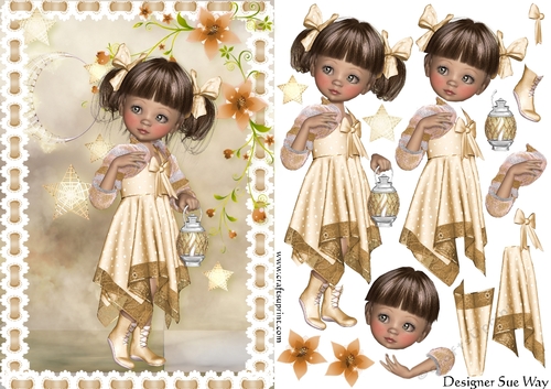 Sweet Little Starshine A5 Card Front & Decoupage